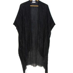 free people charcoal gray gauze duster kimono